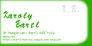 karoly bartl business card